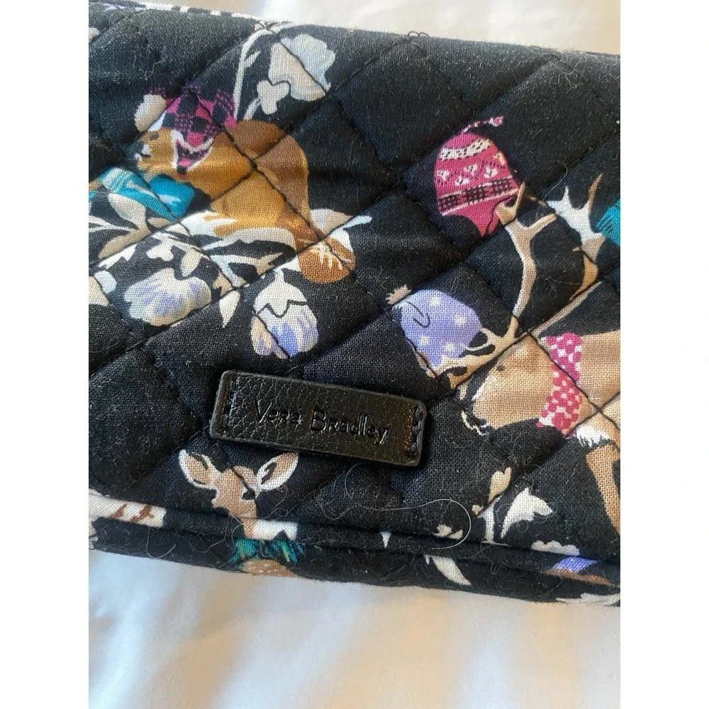 Vera Bradley Small Make up Brush Lipstick Case in Merry Mischief Animals Quilted